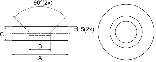 Výkres - Distanční trubičky 16x6,2x10, PA-GV, černá