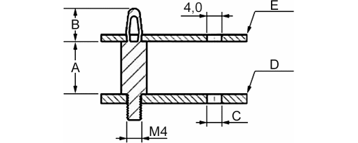 Výkres - Rozpěrka /sloupek/ plošných spojů 11,1, PA 6.6, přírodní
