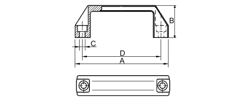 Výkres - Madlo 8,5 / L=117, PA-GV, černá