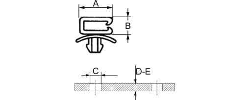 Výkres - Držák kabelu 5,0 mm, PA 6.6, přírodní