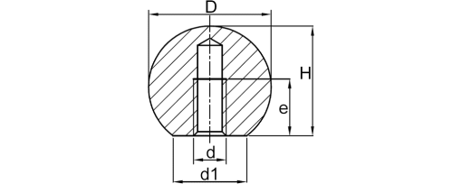 Výkres - Ovládací prvky - koule M10 / závit, hladká, duroplast, černá
