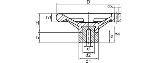 Výkres - Ruční kola čtyřramenná Ø175 / typ A, duroplast, černá