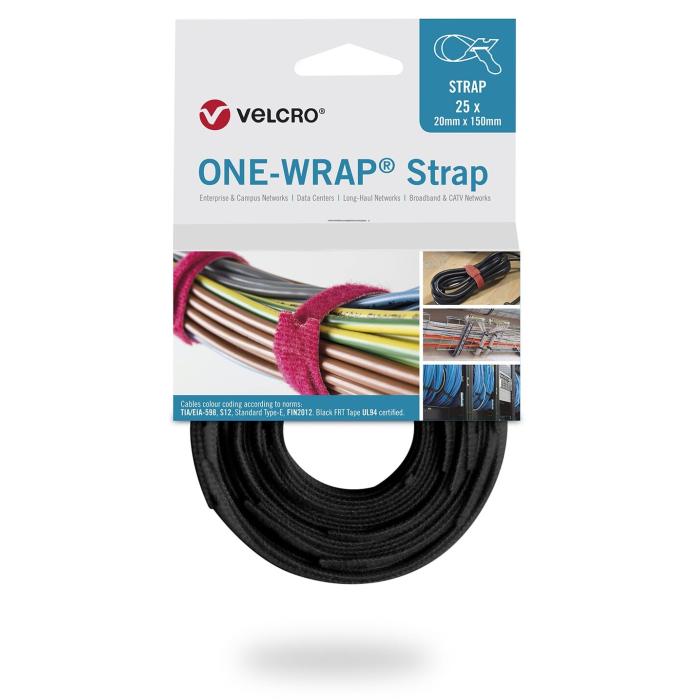 Stahovací kabelové pásky - suchý zip, výrobek značky VELCRO®  20 x 230 mm