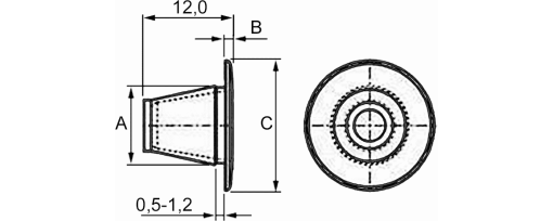 Výkres - Těsnicí záslepky 10 mm, LDPE, černá