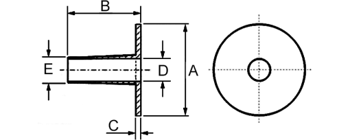 Výkres - Rychloupínací kabelové průchodky Ø=16 mm, PA, přírodní