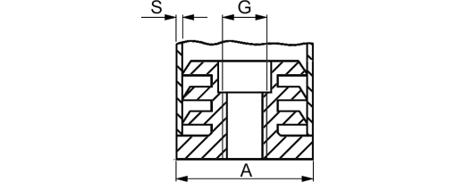 Výkres - Zátka se závitem M8 / 30x15x1,5-2,0, PA, černá