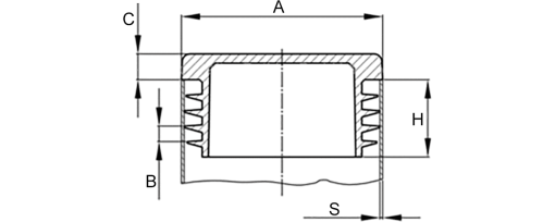 Výkres - Lamelové zátky čtvercové 35/35x1-3, PE, černá