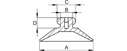 Výkres - Přísavky 25,0 mm, měkčené PVC, přírodní (čiré)