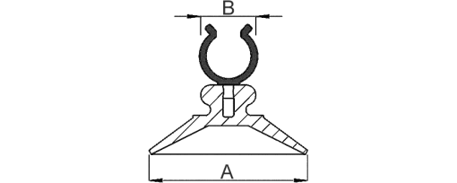 Výkres - Přísavky 30 mm, měkčené PVC, přírodní (čiré)