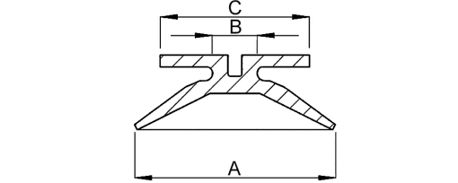 Výkres - Přísavky 20 mm, měkčené PVC, přírodní (čiré)