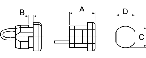 Výkres - Průchodka kabelová, Ø 2,8-5,3, PA 6.6, černá
