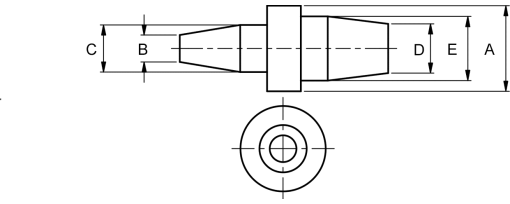 Výkres - Zátky maskovací s přírubou M10/M12, silikon, přírodní