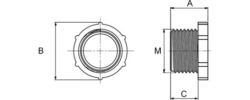 Výkres - Ochranné zátky se závitem M16x1,5, LDPE, červená