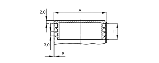 Výkres - Lamelové zátky obdélníkové nízké 50/30x1-2,5, PE, černá