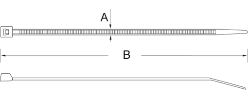 Výkres - Stahovací pásky 3,6/140, PP, zelená