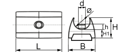Výkres - Kluzáky - svorka 14-15, PP, černá