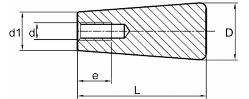Výkres - Ovládací prvky - kónická rukojeť M6 / pevná, duroplast, černá