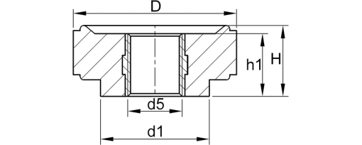 Výkres - Rýhované matice M8 / typ D, duroplast, černá