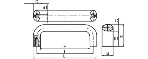 Výkres - Madla L=98,5 M6, PA-GV, černá